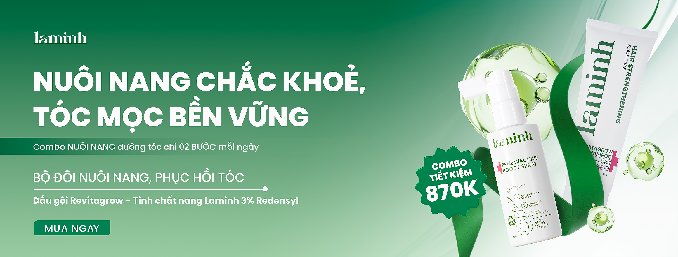 HỖ TRỢ MỌC TÓC, GIẢM GÃY RỤNG TÓC CÙNG LAMINH