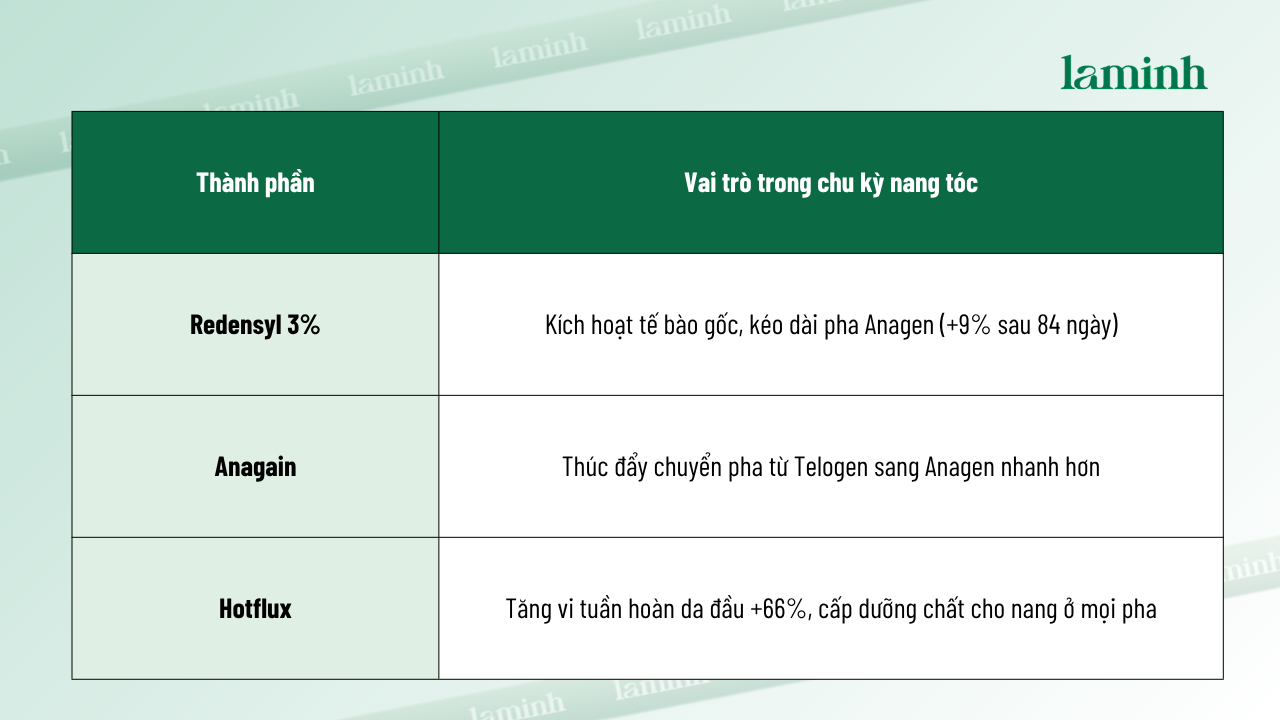 redensyl hỗ trợ mọc tóc hay không, xịt dưỡng giảm gãy rụng tóc